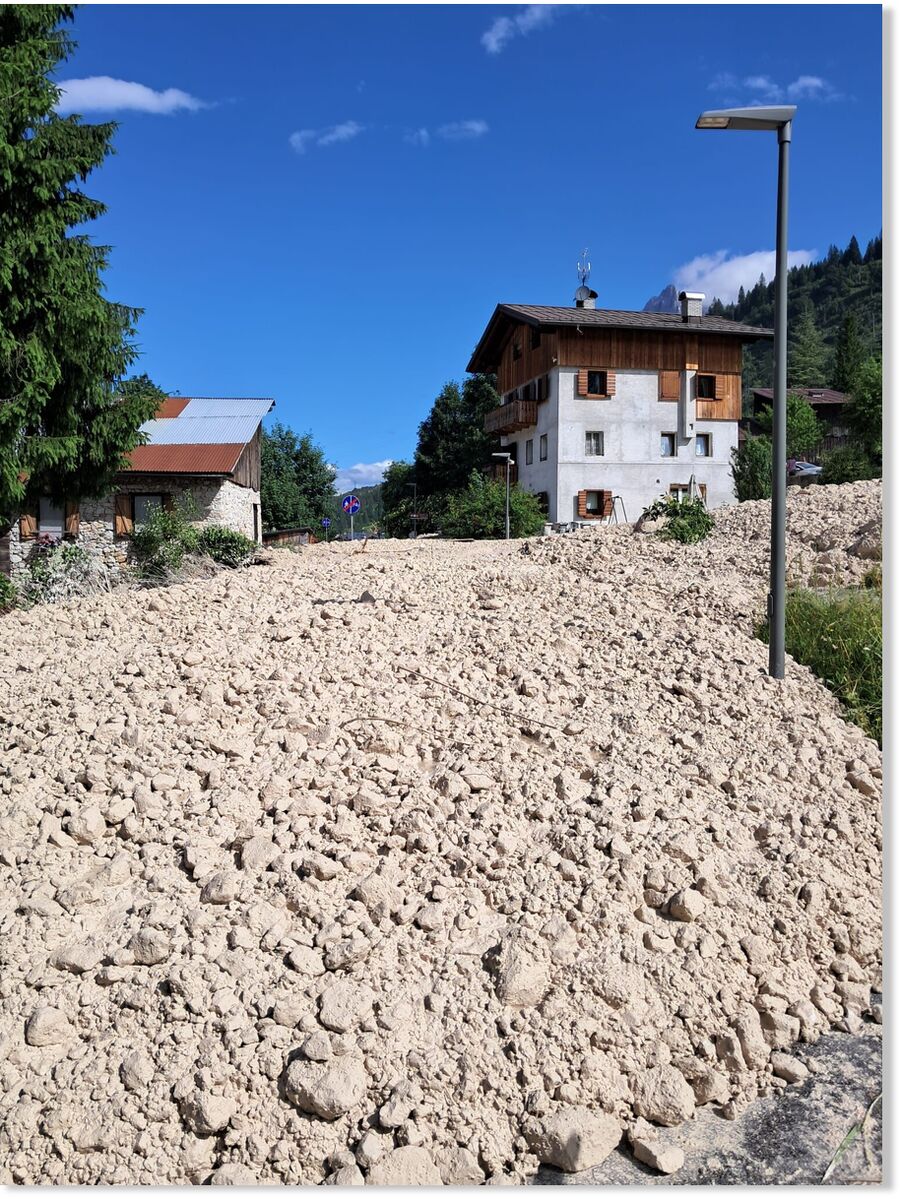 Tons of rocks and dirt spilled through the village.