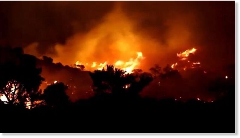 A major wildfire has broken out on Crete island, Greece, forcing the evacuation of over 5000 people.