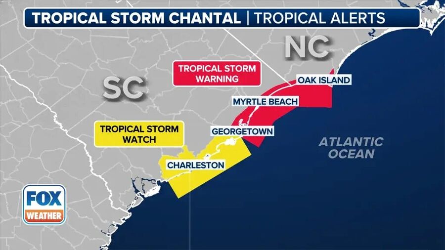 flood warnings carolinas hurricane chantal