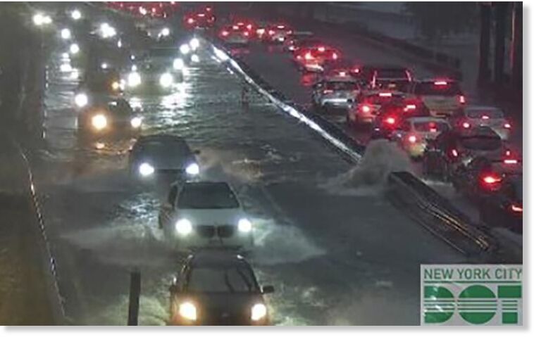 The Big Apple is under a flash flood warning until midnight.