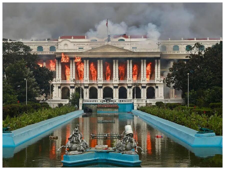 Burning Building Nepal