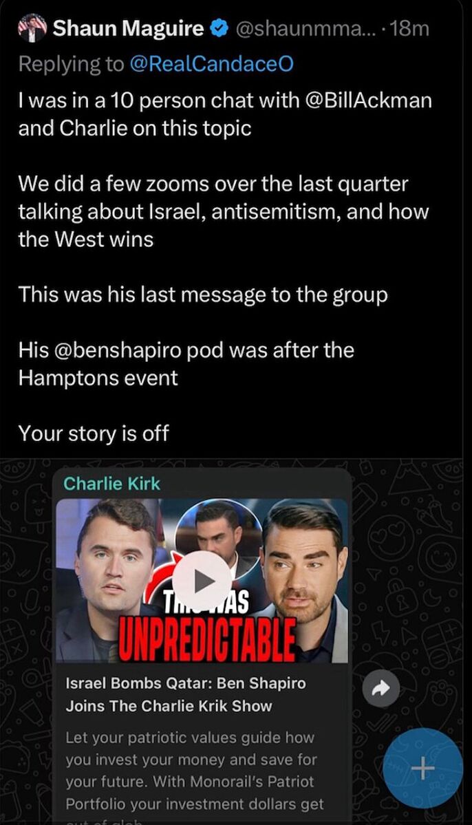 Klikni za povećanje charlie kirk pressure donors israel