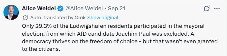 Klikni za povećanje Alice Weidel screenshot tweet