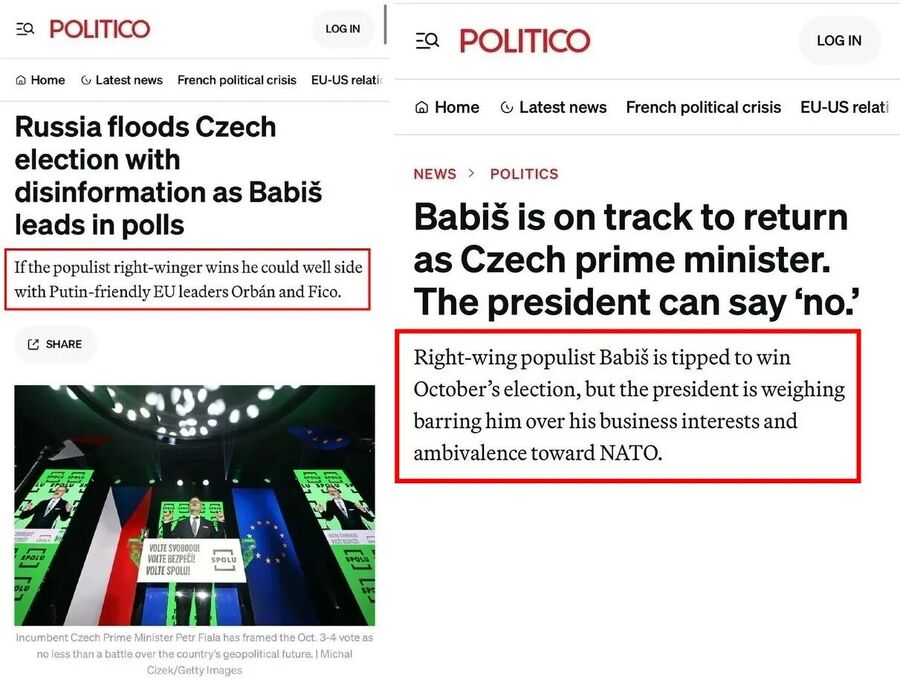 Klikni za povećanje News screenshot Czech election