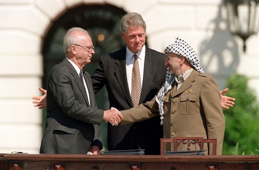 Klikni za povećanje rabin arafat clinton oslo accords