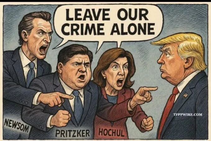 Klikni za povećanje Trump vs Democrats political cartoon