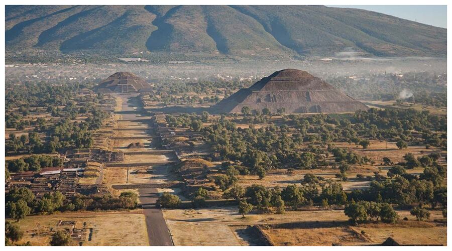 The Mesoamerican city of Teotihuacan in central Mexico.
