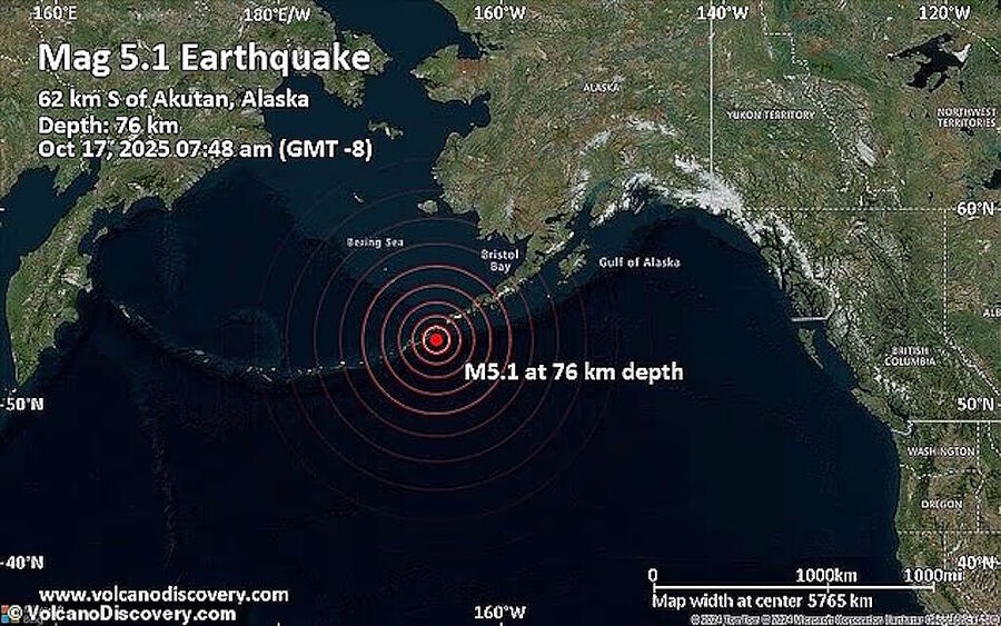 Klikni za povećanje earthquake alaska aleutians arc