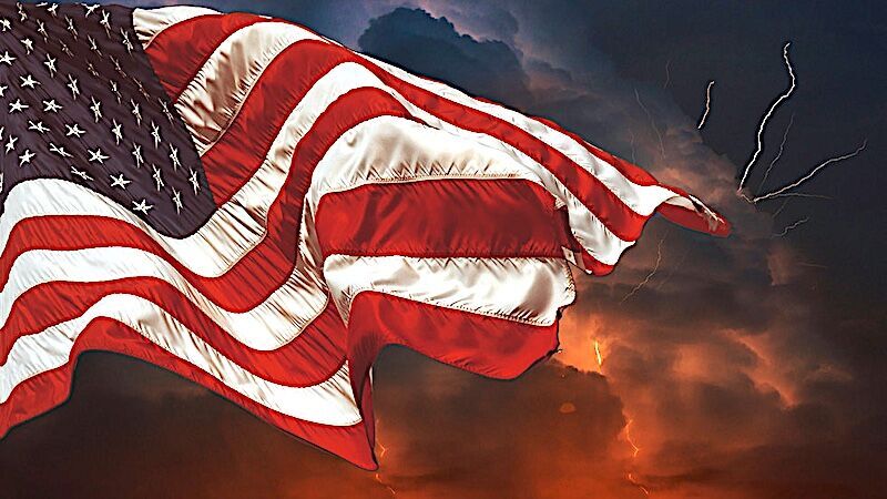US flag fire