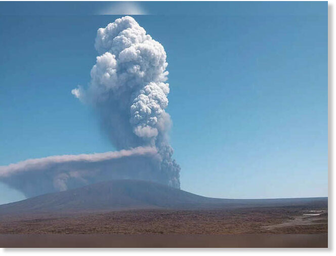 Klikni za povećanje Hayli Gubbi volcanic eruption.