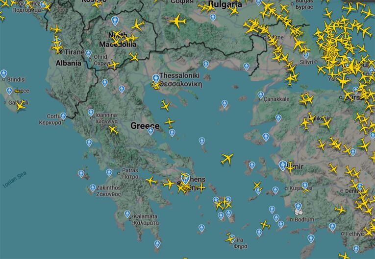 Screenshot: Flightradar