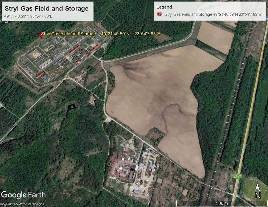 Klikni za povećanje Stryi Gas Field and Storage, Lvov region, Ukraine oreshnik