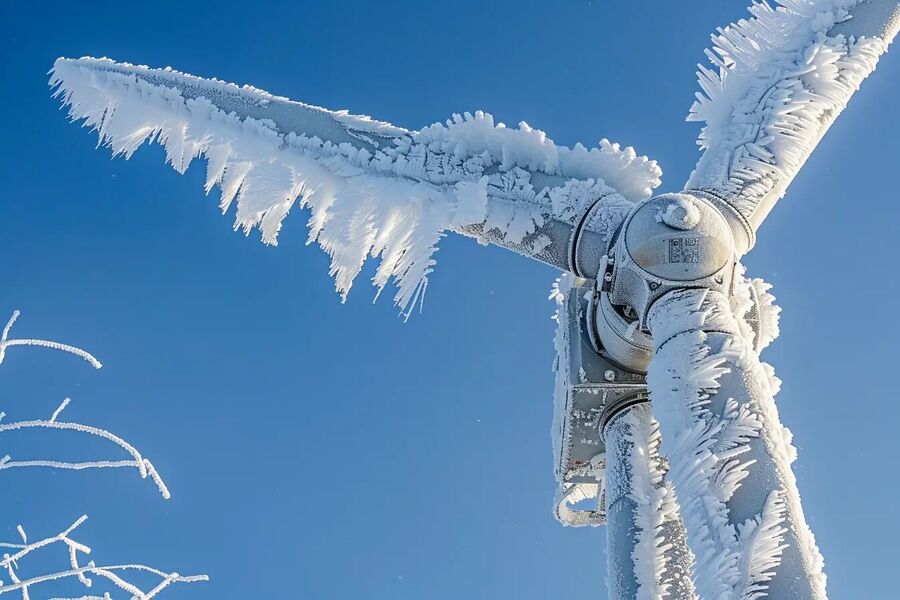 frozen wind turbine