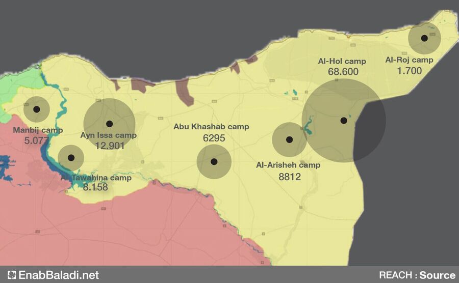 Klikni za povećanje ISIS holding camps in north-east Syria