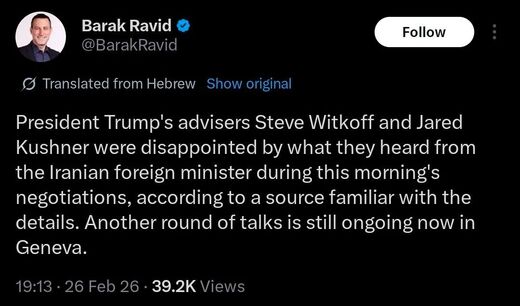 Barak Ravid tweet