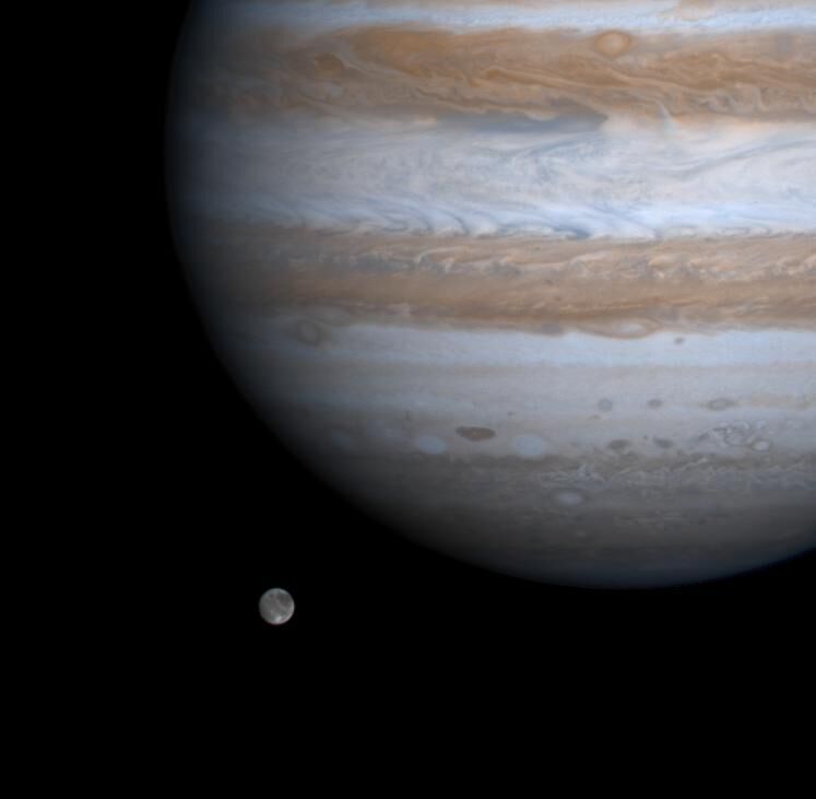 Klikni za povećanje Jupiter’s largest moon, Ganymede