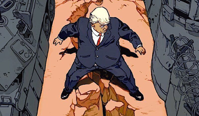 Trump strattles