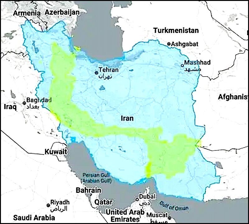 Klikni za povećanje Map Iran overlay Vietnam