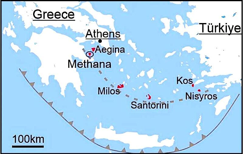 Klikni za povećanje The South Aegean Volcanic Arc