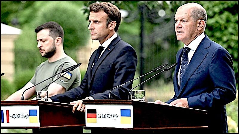 Klikni za povećanje Zelensky Macron Scholz