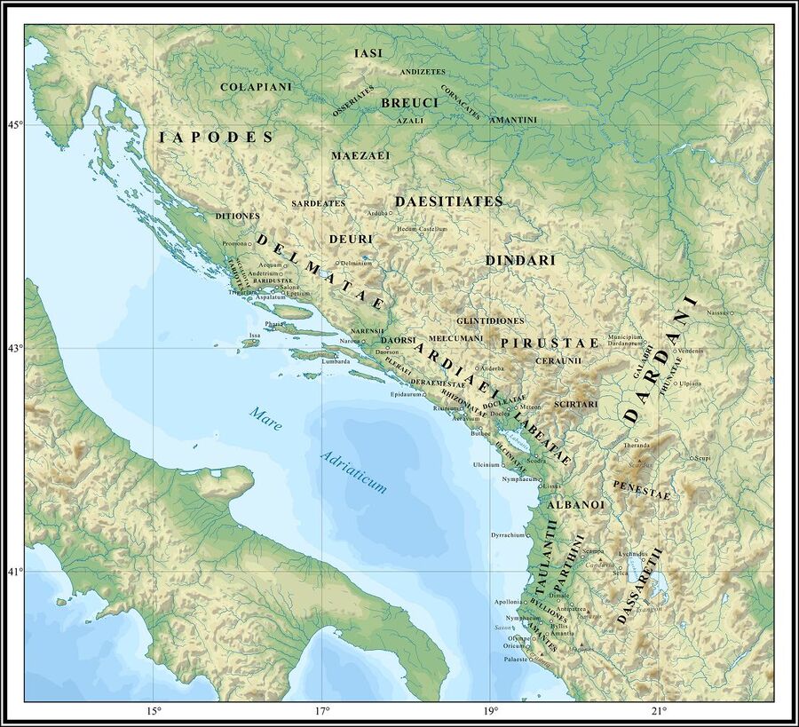 Klikni za povećanje Ilirska plemena u 1. i 2. stoljeću nove ere.