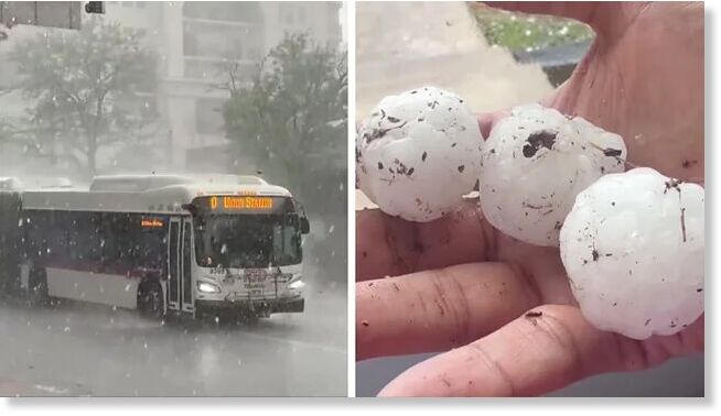Massive hailstones pound Denver in powerful storm