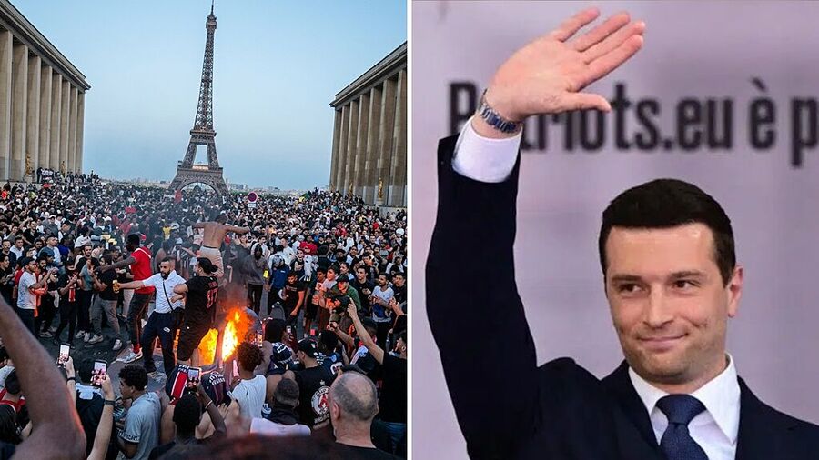 Klikni za povećanje riots paris jordan bardella national rally