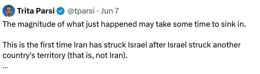 Klikni za povećanje tweet iran strike israel first dominance