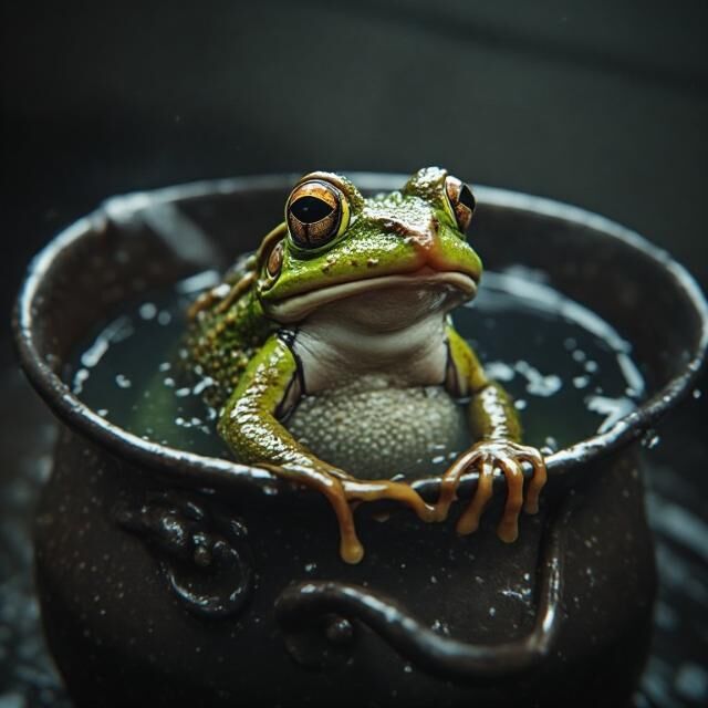 Frog in pot of water