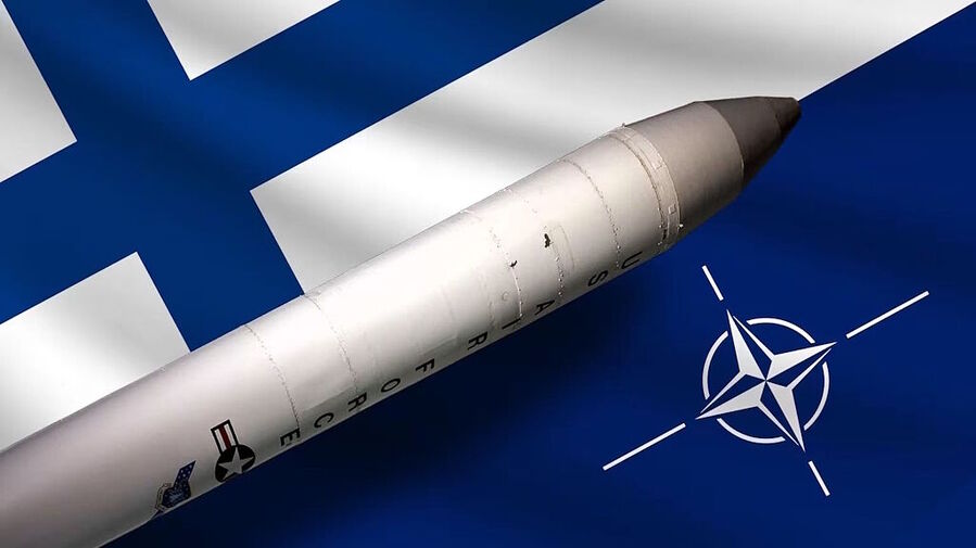 finland nato flag nuclear missile nuke graphic
