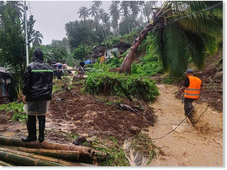 Civilian emergency responders and policemen are together searching for six residents of Calanogas, Lanao del Sur reported missing after tons of mud and rocks from a hill hit their houses following two days of recurring heavy rains in the surroundings.